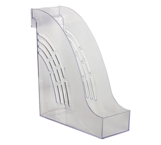 Вертикальный лоток для бумаг BRAUBERG Office 255х95х290 мм прозрачный 237231