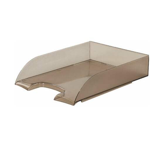 Горизонтальный лоток для бумаг BRAUBERG Office style 320х245х65 мм тонированный серый 237289
