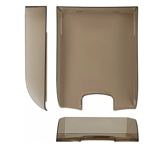 Горизонтальный лоток для бумаг BRAUBERG Office style 320х245х65 мм тонированный серый 237289