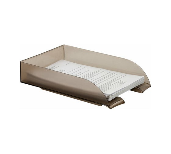 Горизонтальный лоток для бумаг BRAUBERG Office style 320х245х65 мм тонированный серый 237289