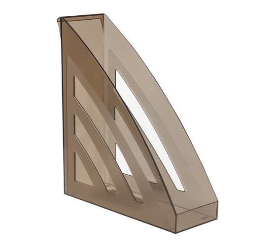 Вертикальный лоток для бумаг BRAUBERG Office style 245х90х285 мм тонированный серый 237281 1
