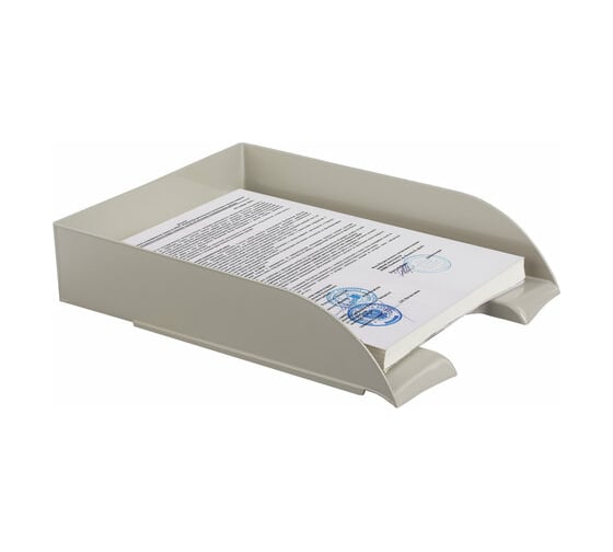 Горизонтальный лоток для бумаг BRAUBERG Office style 320х245х65 мм серый 237287