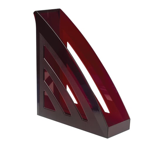 Вертикальный лоток для бумаг BRAUBERG Office style 245х90х285 мм тонированнный красный 237283