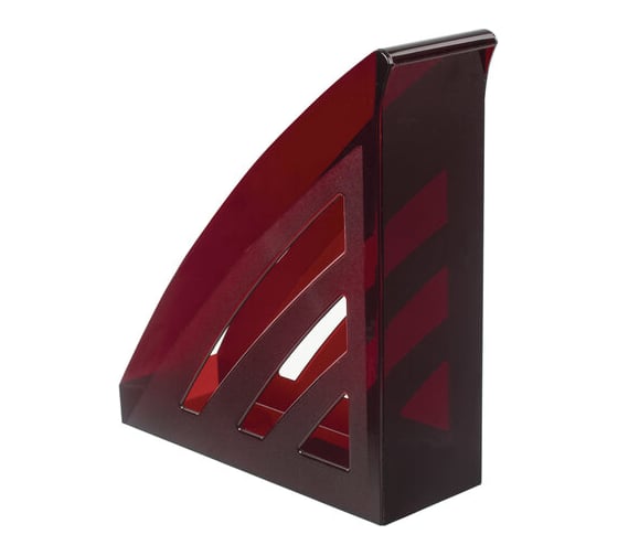 Вертикальный лоток для бумаг BRAUBERG Office style 245х90х285 мм тонированнный красный 237283