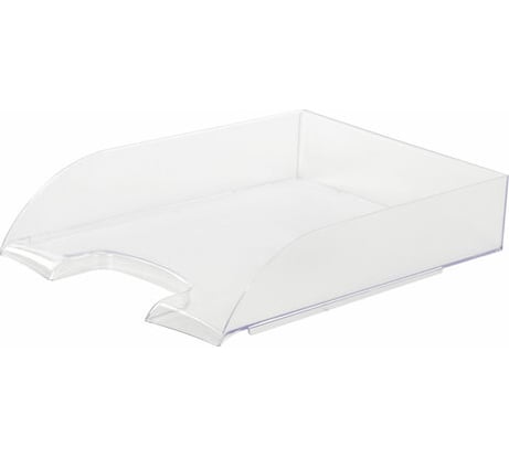 Горизонтальный лоток для бумаг BRAUBERG Office style 320х245х65 мм прозрачный 237288