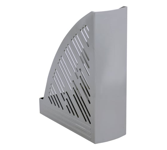 Вертикальный лоток для бумаг BRAUBERG Standard+ 250х90х300 мм серый 237225