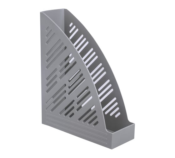 Вертикальный лоток для бумаг BRAUBERG Standard+ 250х90х300 мм серый 237225