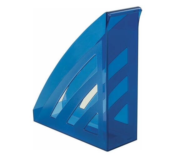 Вертикальный лоток для бумаг BRAUBERG Office style 245х90х285 мм тонированный синий 237282