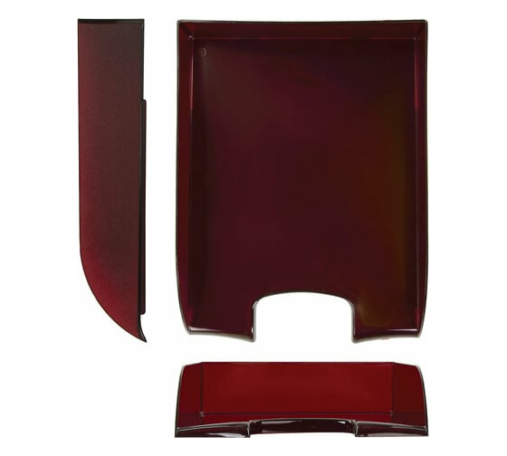 Горизонтальный лоток для бумаг BRAUBERG Office style 320х245х65 мм тонированный красный 237291