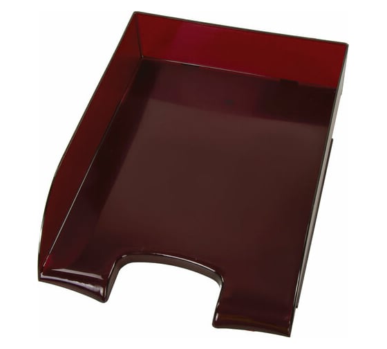 Горизонтальный лоток для бумаг BRAUBERG Office style 320х245х65 мм тонированный красный 237291