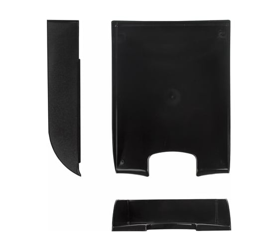 Горизонтальный лоток для бумаг BRAUBERG Office style 320х245х65 мм черный 237286