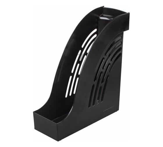 Вертикальный лоток для бумаг BRAUBERG Office 255х95х290 мм черный 237228