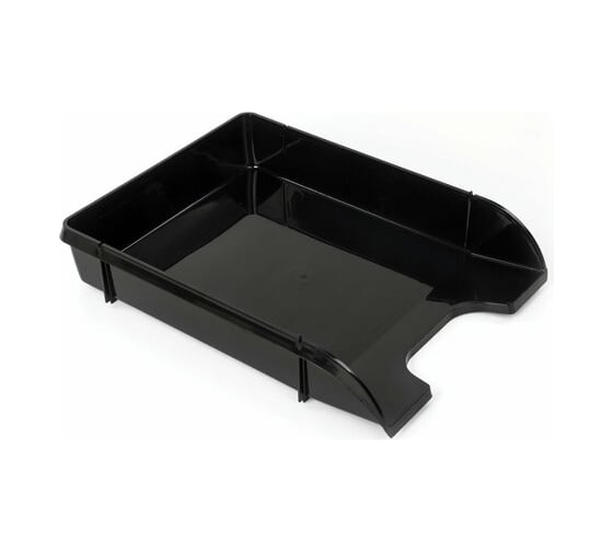 Горизонтальный лоток для бумаг BRAUBERG Classic 330х240х62 мм черный 237285