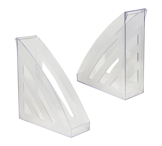 Вертикальный лоток для бумаг BRAUBERG Office style 245х90х285 мм прозрачный 237280