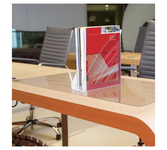 Вертикальный лоток для бумаг BRAUBERG Office style 245х90х285 мм прозрачный 237280