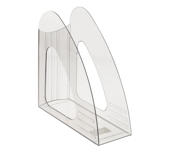 Вертикальный лоток для бумаг BRAUBERG Delta 240х90х240 мм прозрачный 237242