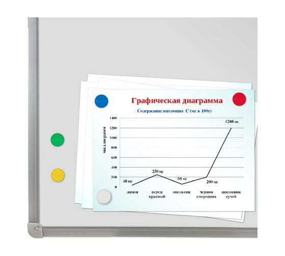 Мощные магниты BRAUBERG 30 мм, набор 5 шт, ассорти, SUPER, 237478