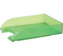 Горизонтальный лоток для бумаг BRAUBERG Office style 320х245х65 мм тонированный зеленый 237292