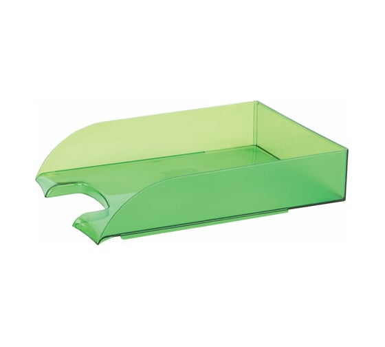 Горизонтальный лоток для бумаг BRAUBERG Office style 320х245х65 мм тонированный зеленый 237292 1