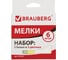 Мел 30 шт в упаковке BRAUBERG НАБОР 6 шт. 3 белых и 3 цветных квадратный 227442 2