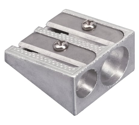 Точилка 12 шт в упаковке BRAUBERG "Style" металлическая клиновидная 2 отверстия в карт. коробке  222486