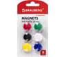 Магниты BRAUBERG МАЛОГО ДИАМЕТРА 20 мм НАБОР 6 шт ассорти STANDARD упаковка 24 шт 237469