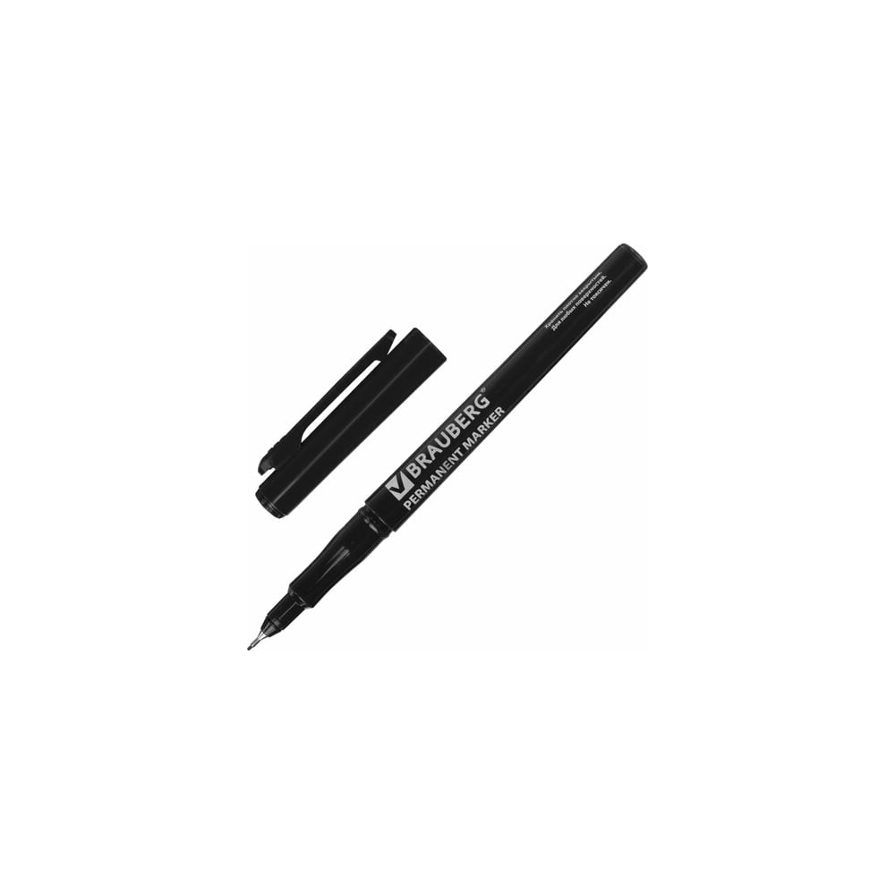 Маркер 12 шт в упаковке BRAUBERG перманентный "Super Slim" ЧЕРНЫЙ ...