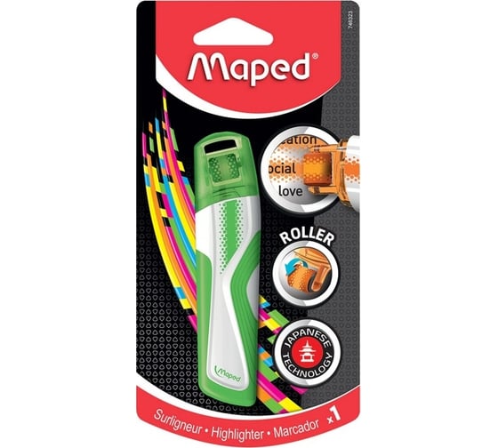 Текстовыделитель-роллер MAPED Fluo Pep's зеленый, 5 мм 151671