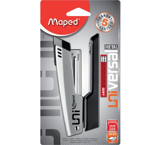 Степлер MAPED Universal Metal №24/6, 26/6 металлический + 400 скоб 223140