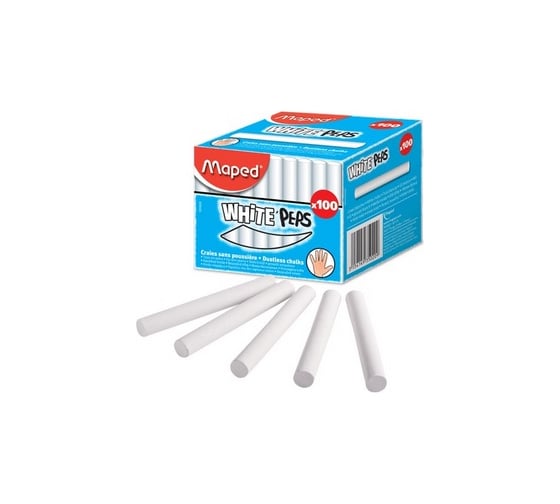 Мел MAPED White'Peps антипыль, белый, 100 шт 223144