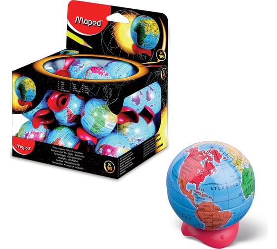 Точилка MAPED Globe металлический контейнер, в форме глобуса 223168