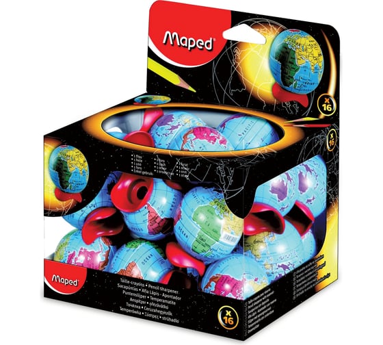 Точилка MAPED Globe металлический контейнер, в форме глобуса 223168