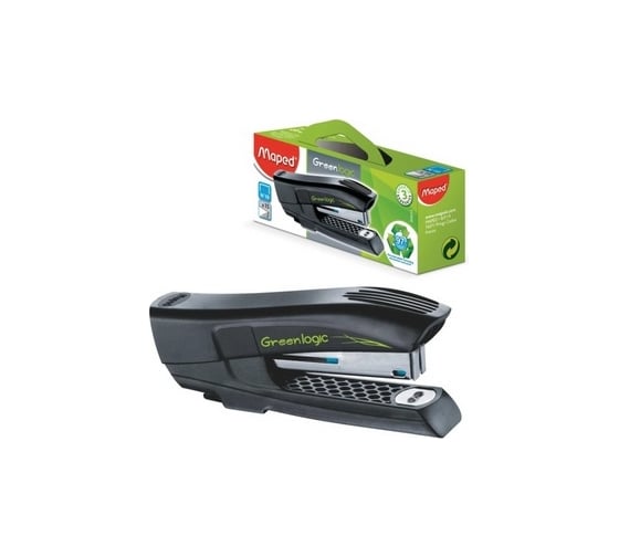 Степлер MAPED №10 Франция Greenlogic, до 15 листов, с антистеплером, черный, 224943 1