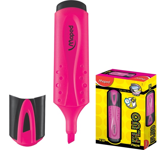 Текстовыделитель Maped Франция "Fluo Pep's Classic" РОЗОВЫЙ линия 1-5 мм  150767