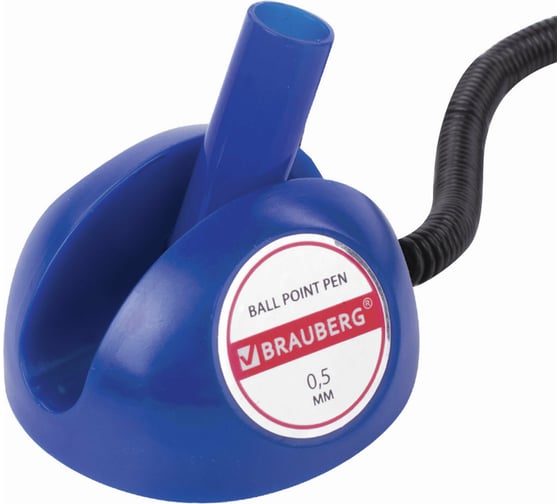 Ручка 24 шт в упаковке BRAUBERG шариковая настольная Counter Pen СИНЯЯ пружинка корпус синий 05мм  143259