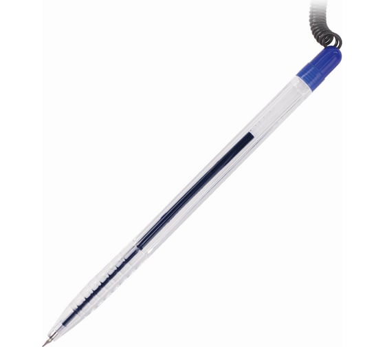 Ручка 24 шт в упаковке BRAUBERG шариковая настольная Counter Pen СИНЯЯ пружинка корпус синий 05мм  143259