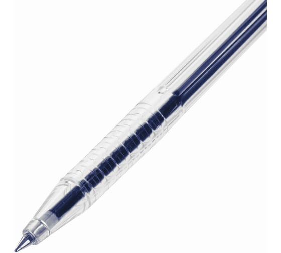 Ручка BRAUBERG шариковая настольная Counter Pen СИНЯЯ пружинка корпус серебристый 05мм  143258