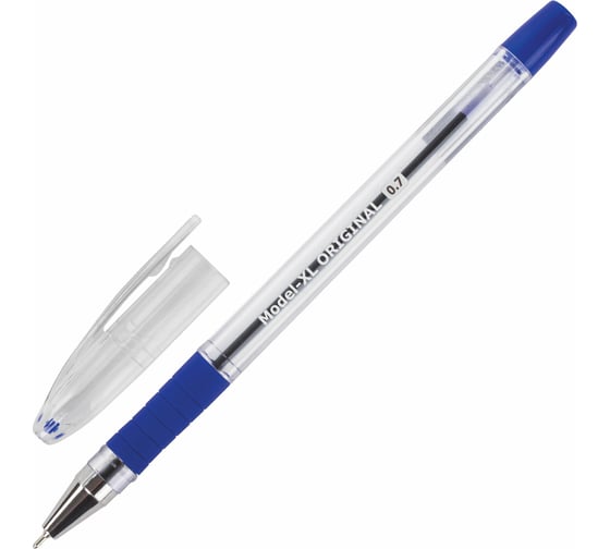 Ручка 12 шт в упаковке BRAUBERG шариковая масляная с грипом Model-XL ORIGINAL СИНЯЯ узел 07ммлиния 035мм  143242 1