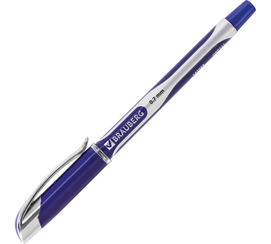Ручка 12 шт в упаковке BRAUBERG шариковая масляная с грипом Sigma Plus СИНЯЯ печать 07мм линия 035мм  142689