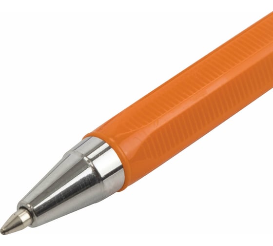Ручка 50 шт в упаковке BRAUBERG шариковая "M-500 ORANGE" СИНЯЯ корпус оранжевый узел 07мм линия 035мм  143448