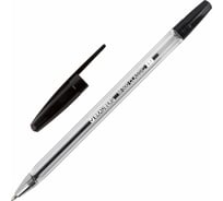 Ручка BRAUBERG шариковая M-500 CLASSIC ЧЕРНАЯ корпус прозрачный, узел 0,7 мм, линия 0,35 мм 50 шт 143445
