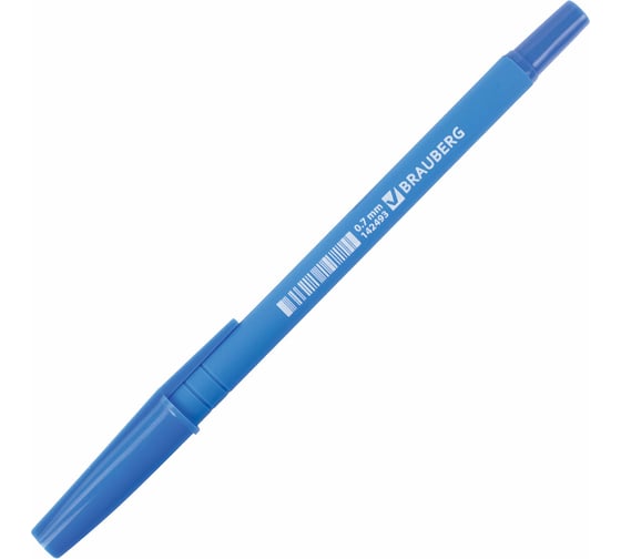 Ручка 12 шт в упаковке BRAUBERG шариковая Capital blue СИНЯЯ корпус soft-touch голубой 07мм линия 035мм  142493
