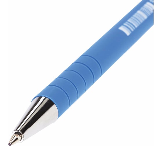 Ручка 12 шт в упаковке BRAUBERG шариковая Capital blue СИНЯЯ корпус soft-touch голубой 07мм линия 035мм  142493