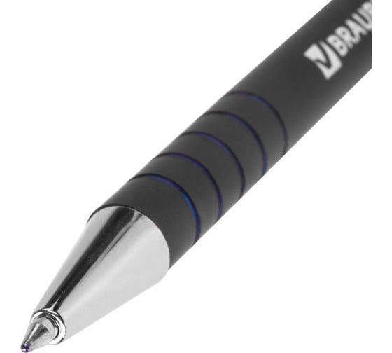 Ручка 12 шт в упаковке BRAUBERG шариковая Capital СИНЯЯ корпус soft-touch черный 07мм линия 035мм  141170