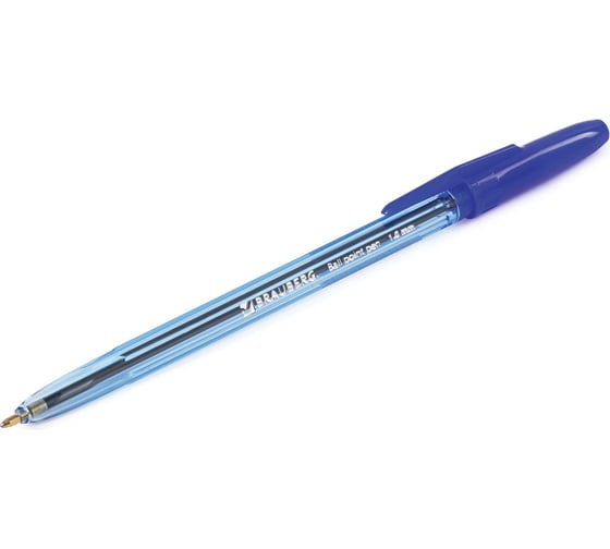 Ручка 50 шт в упаковке BRAUBERG шариковая Carina Blue СИНЯЯ корпус тонированный синий 1мм линия 05мм  141669