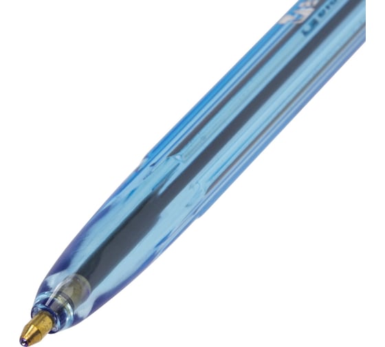 Ручка 50 шт в упаковке BRAUBERG шариковая Carina Blue СИНЯЯ корпус тонированный синий 1мм линия 05мм  141669