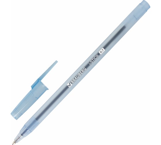 Ручка 50 шт в упаковке BRAUBERG шариковая i-STICK СИНЯЯ пишущий узел 07мм линия письма 035мм  143442 1