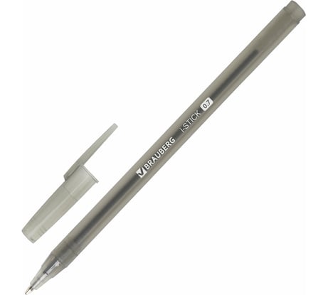 Ручка 50 шт в упаковке BRAUBERG шариковая i-STICK ЧЕРНАЯ пишущий узел 07мм линия письма 035мм 143443