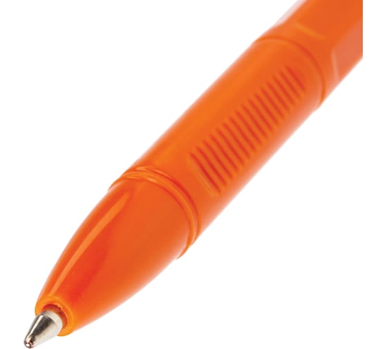 Ручка 50 шт в упаковке BRAUBERG шариковая X-333 Orange СИНЯЯ корпус оранжевый узел 07мм линия 035мм  142409