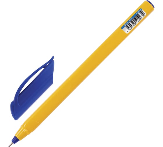 Ручка BRAUBERG шариковая масляная Extra Glide Orange СИНЯЯ трехгранная 0,7 мм, линия 0,35 мм 12 шт 142925